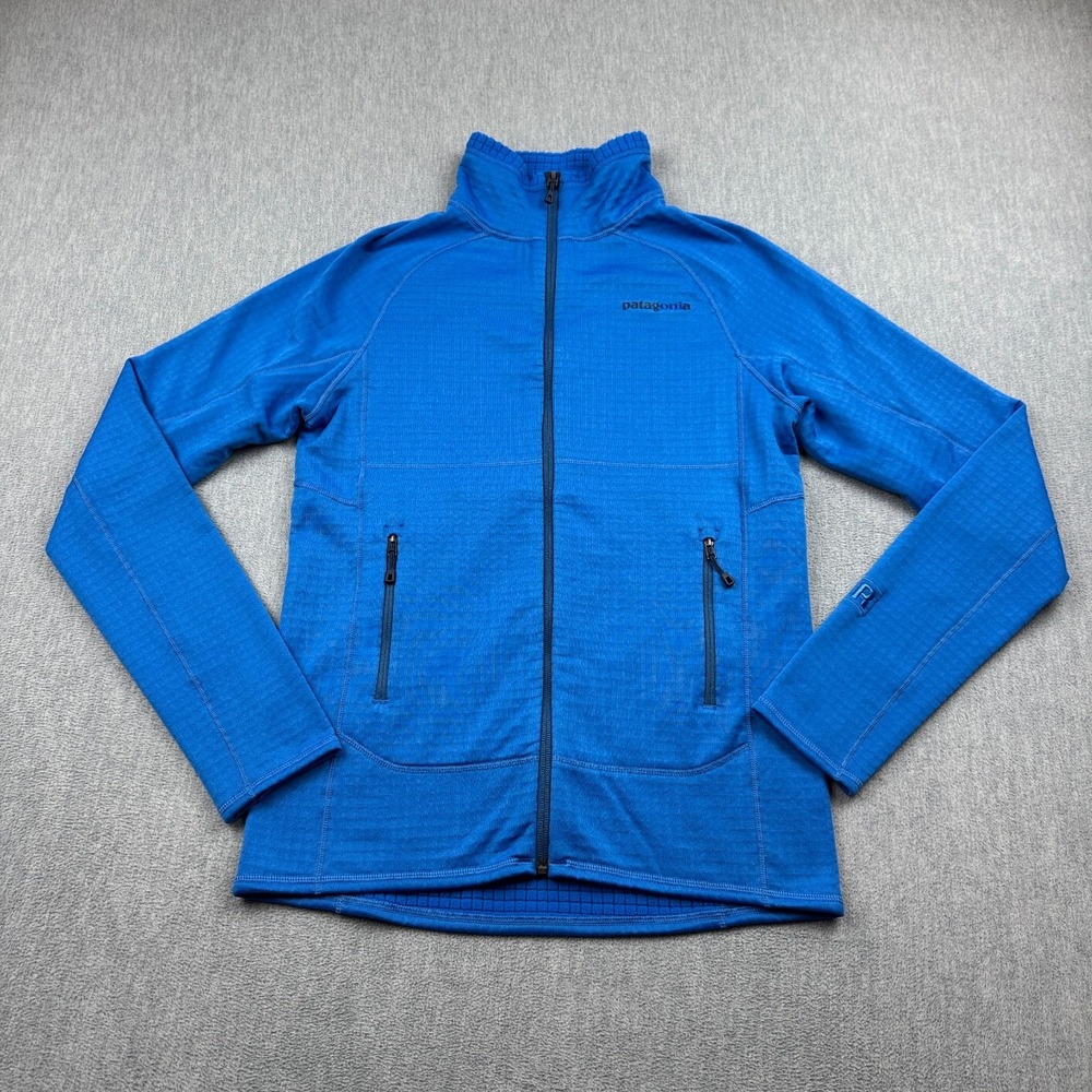 Patagonia Jacket Mens XS Blue R1 Full-Zip Fleece Pockets Mock Neck Outdoor Top